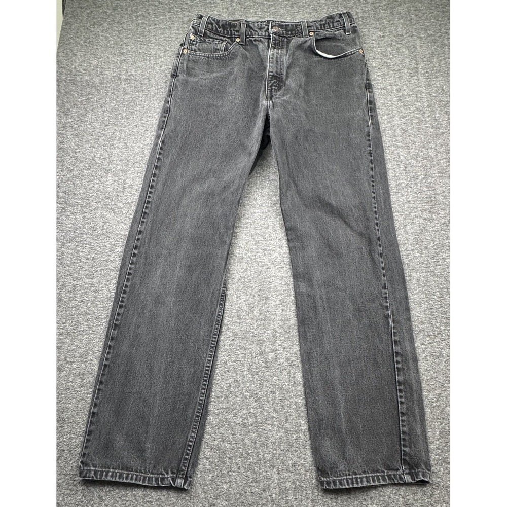 Levi's 505 Black Jeans Men's 36x32 Vtg 90s Regular Fit Straight Leg Denim